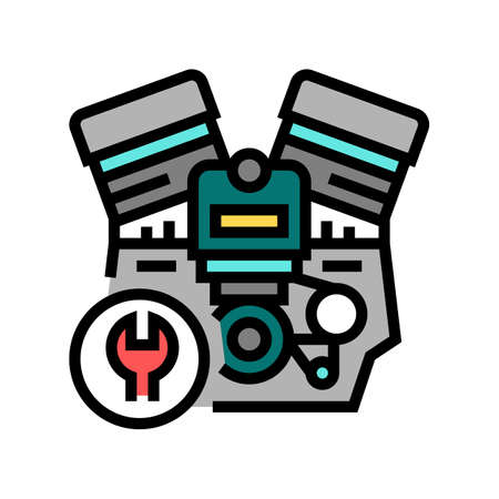 engine repair color icon vector. engine repair sign. isolated symbol illustrationのイラスト素材