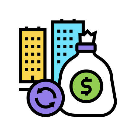 real estate investment color icon vector. real estate investment sign. isolated symbol illustrationのイラスト素材