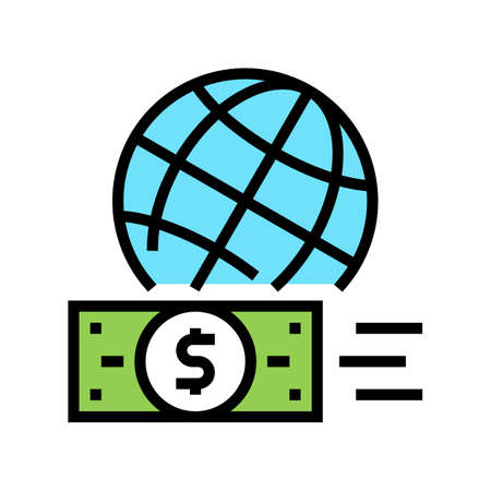 international investment color icon vector. international investment sign. isolated symbol illustrationのイラスト素材