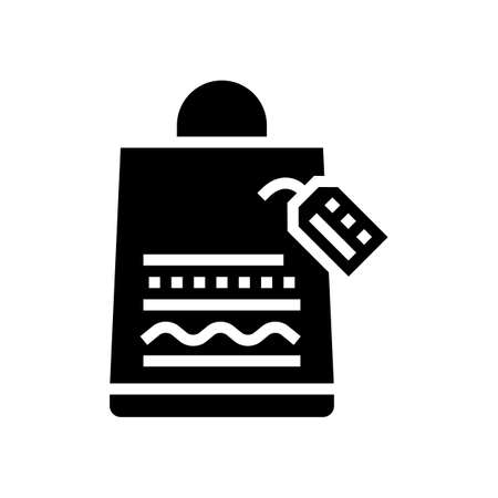 homemade bag glyph icon vector. homemade bag sign. isolated contour symbol black illustrationのイラスト素材
