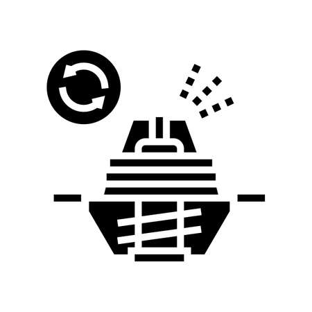 thermostat replacement glyph icon vector. thermostat replacement sign. isolated contour symbol black illustrationのイラスト素材
