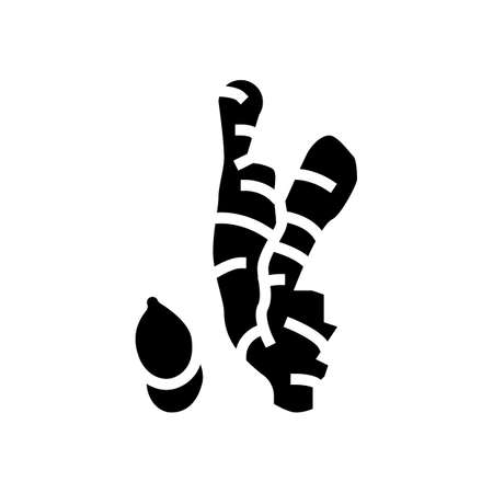 ginger aromatherapy glyph icon vector. ginger aromatherapy sign. isolated contour symbol black illustrationのイラスト素材
