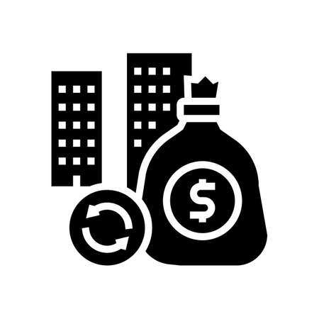 real estate investment glyph icon vector. real estate investment sign. isolated contour symbol black illustrationのイラスト素材