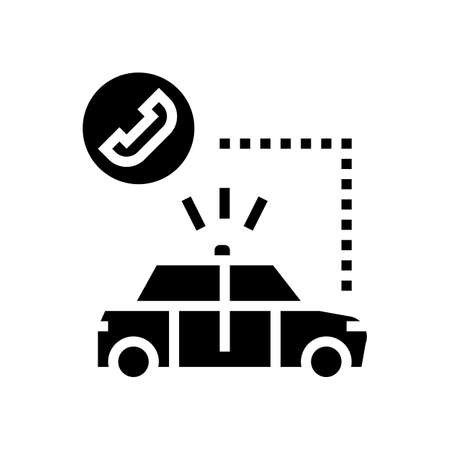 police car glyph icon vector. police car sign. isolated contour symbol black illustrationのイラスト素材