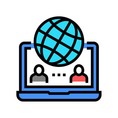 international video communication color icon vector. international video communication sign. isolated symbol illustrationのイラスト素材