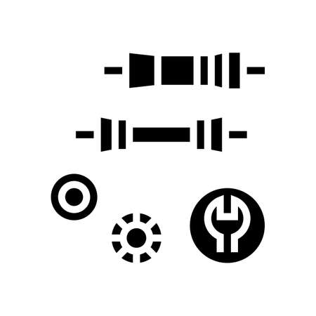 bottom bracket carriage elimination glyph icon vector. bottom bracket carriage elimination sign. isolated contour symbol black illustrationのイラスト素材