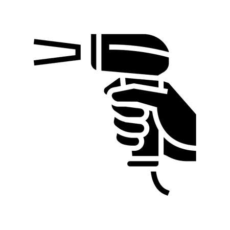 barcode scanner glyph icon vector. barcode scanner sign. isolated contour symbol black illustrationのイラスト素材