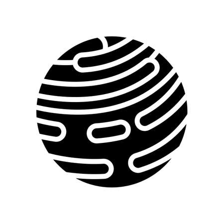 jupiter planet glyph icon vector. jupiter planet sign. isolated contour symbol black illustrationのイラスト素材