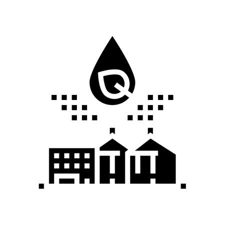city ecological water glyph icon vector. city ecological water sign. isolated contour symbol black illustrationのイラスト素材