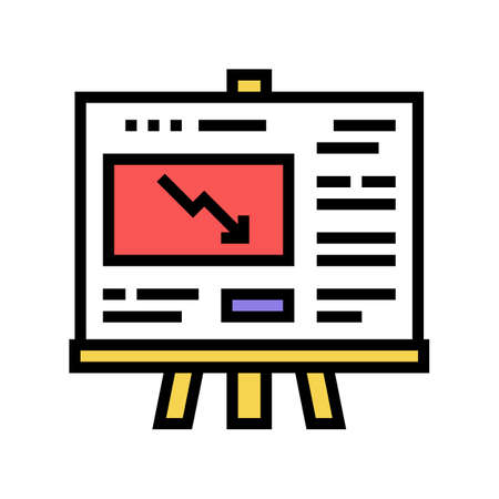 falling infographic presentation color icon vector. falling infographic presentation sign. isolated symbol illustrationのイラスト素材