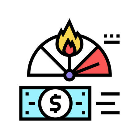 inflation financial crisis color icon vector. inflation financial crisis sign. isolated symbol illustrationのイラスト素材