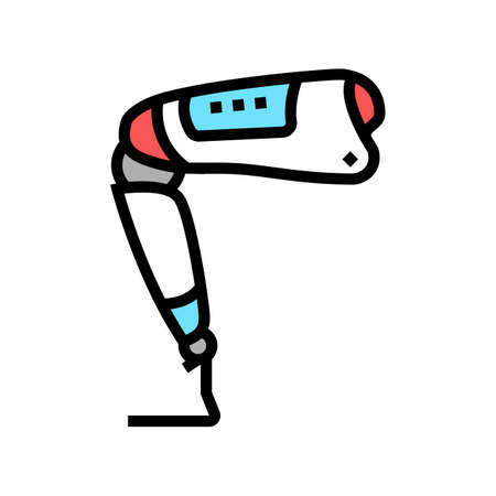 modern leg prosthesis color icon vector. modern leg prosthesis sign. isolated symbol illustrationのイラスト素材