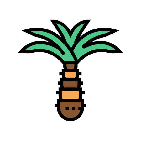 palm tree color icon vector. palm tree sign. isolated symbol illustrationのイラスト素材