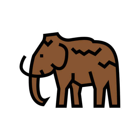 mammoth animal color icon vector. mammoth animal sign. isolated symbol illustrationのイラスト素材
