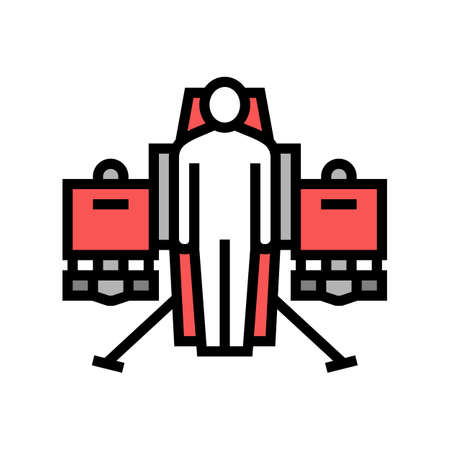 jetpack fly transport color icon vector. jetpack fly transport sign. isolated symbol illustrationのイラスト素材