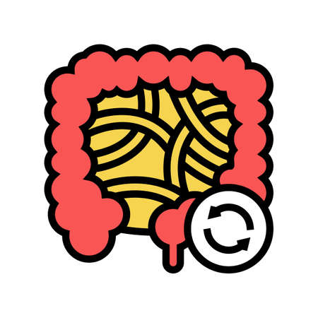 intestines transplant color icon vector. intestines transplant sign. isolated symbol illustrationのイラスト素材