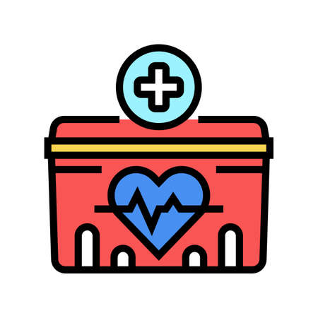 medical container for heart transportation color icon vector. medical container for heart transportation sign. isolated symbol illustrationのイラスト素材