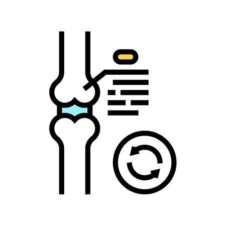 knee cartilage transplant color icon vector. knee cartilage transplant sign. isolated symbol illustrationのイラスト素材