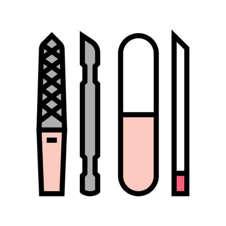 manicure and pedicure equipment color icon vector. manicure and pedicure equipment sign. isolated symbol illustrationのイラスト素材