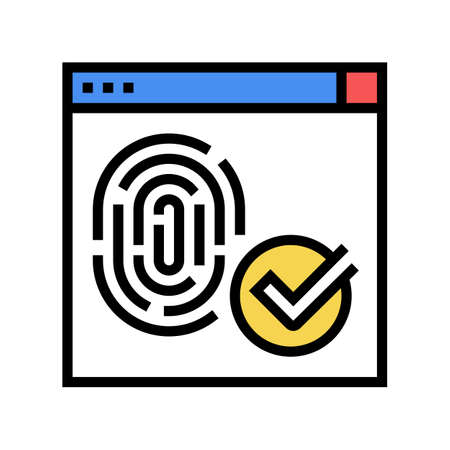 access approved fingerprint color icon vector. access approved fingerprint sign. isolated symbol illustrationのイラスト素材
