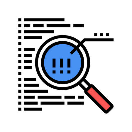 code research color icon vector. code research sign. isolated symbol illustrationのイラスト素材