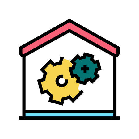 house repair color icon vector. house repair sign. isolated symbol illustrationのイラスト素材