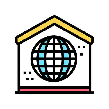 disco party home color icon vector. disco party home sign. isolated symbol illustrationのイラスト素材