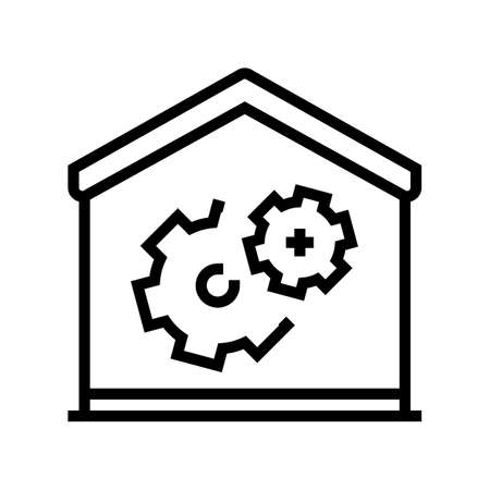 house repair line icon vector. house repair sign. isolated contour symbol black illustrationのイラスト素材