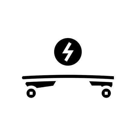 electrical skateboard glyph icon vector. electrical skateboard sign. isolated contour symbol black illustrationのイラスト素材