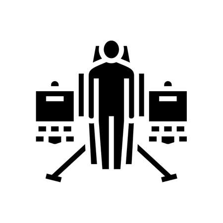 jetpack fly transport glyph icon vector. jetpack fly transport sign. isolated contour symbol black illustrationのイラスト素材