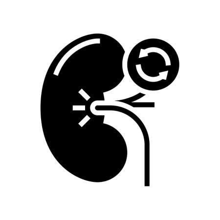 kidney transplant glyph icon vector. kidney transplant sign. isolated contour symbol black illustrationのイラスト素材