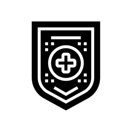 medical health protection glyph icon vector. medical health protection sign. isolated contour symbol black illustrationのイラスト素材