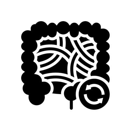intestines transplant glyph icon vector. intestines transplant sign. isolated contour symbol black illustrationのイラスト素材