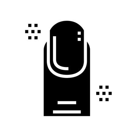 nail manicure glyph icon vector. nail manicure sign. isolated contour symbol black illustrationのイラスト素材