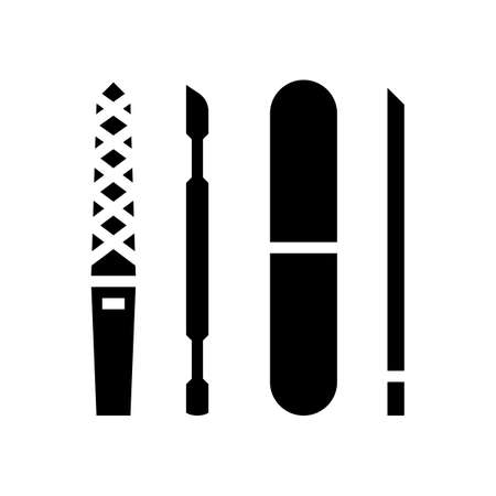 manicure and pedicure equipment glyph icon vector. manicure and pedicure equipment sign. isolated contour symbol black illustrationのイラスト素材