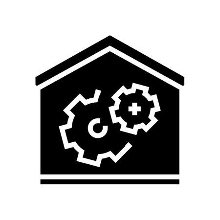 house repair glyph icon vector. house repair sign. isolated contour symbol black illustrationのイラスト素材