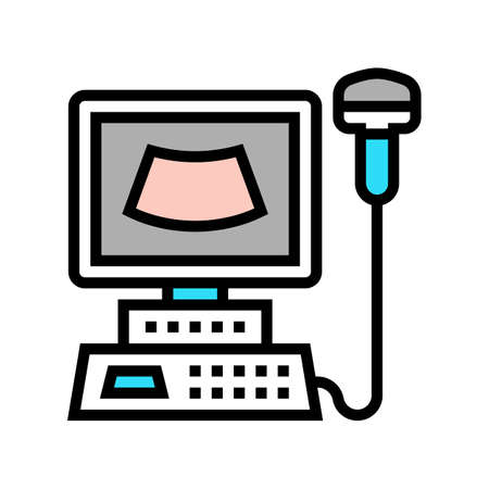 ultrasound digital machine color icon vector. ultrasound digital machine sign. isolated symbol illustrationのイラスト素材