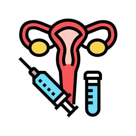 injection gynecology treatment color icon vector. injection gynecology treatment sign. isolated symbol illustrationのイラスト素材