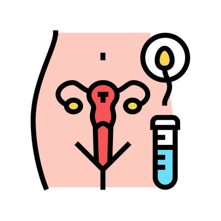 artificial insemination color icon vector. artificial insemination sign. isolated symbol illustrationのイラスト素材