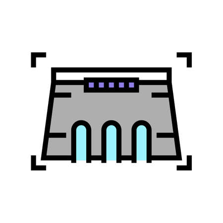 dam modeling color icon vector. dam modeling sign. isolated symbol illustrationのイラスト素材