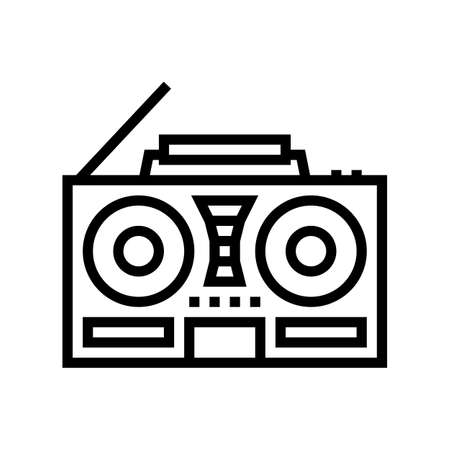 record player line icon vector. record player sign. isolated contour symbol black illustrationのイラスト素材