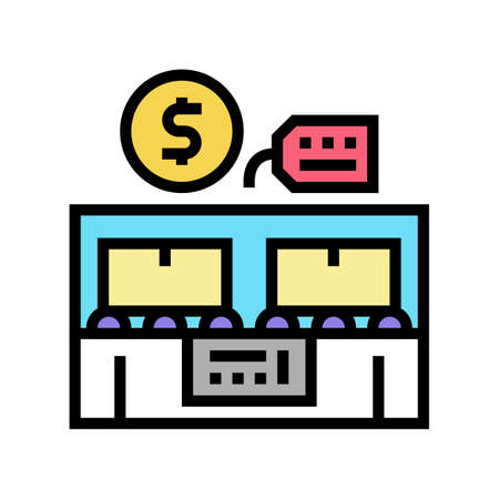 computer class rental color icon vector. computer class rental sign. isolated symbol illustrationのイラスト素材