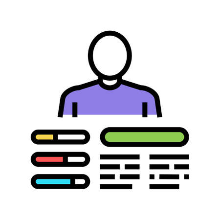 worker skills color icon vector. worker skills sign. isolated symbol illustrationのイラスト素材