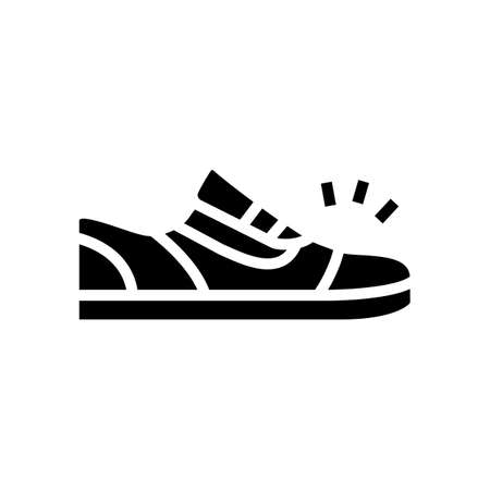sneaker shoes glyph icon vector. sneaker shoes sign. isolated contour symbol black illustrationのイラスト素材