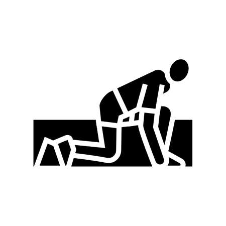 runner start glyph icon vector. runner start sign. isolated contour symbol black illustrationのイラスト素材