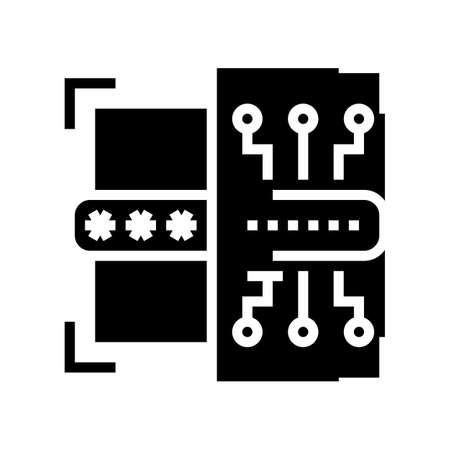 electronic password glyph icon vector. electronic password sign. isolated contour symbol black illustrationのイラスト素材