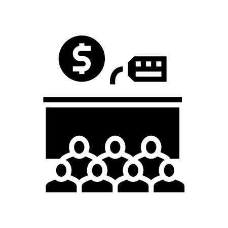 conference room rental glyph icon vector. conference room rental sign. isolated contour symbol black illustrationのイラスト素材