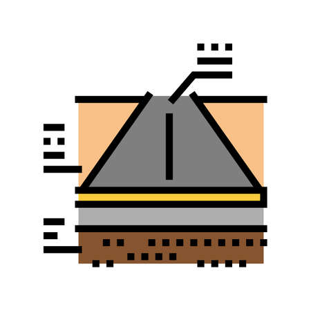 constructed road layers color icon vector. constructed road layers sign. isolated symbol illustrationのイラスト素材