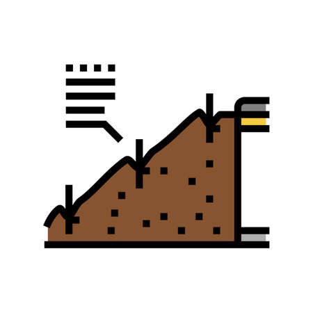 strengthening of road slopes color icon vector. strengthening of road slopes sign. isolated symbol illustrationのイラスト素材