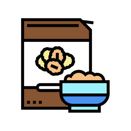 cereals oat package color icon vector. cereals oat package sign. isolated symbol illustrationのイラスト素材